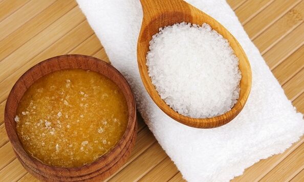 Honey and salt food for the treatment of knee arthrosis